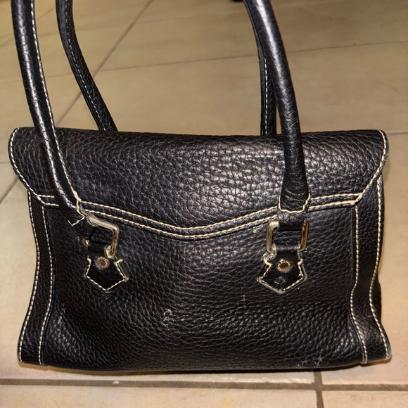 Vintage Dooney & Bourke Black Pebbled Lock and Key Handbag Rare Tag Style - Picture 4 of 7